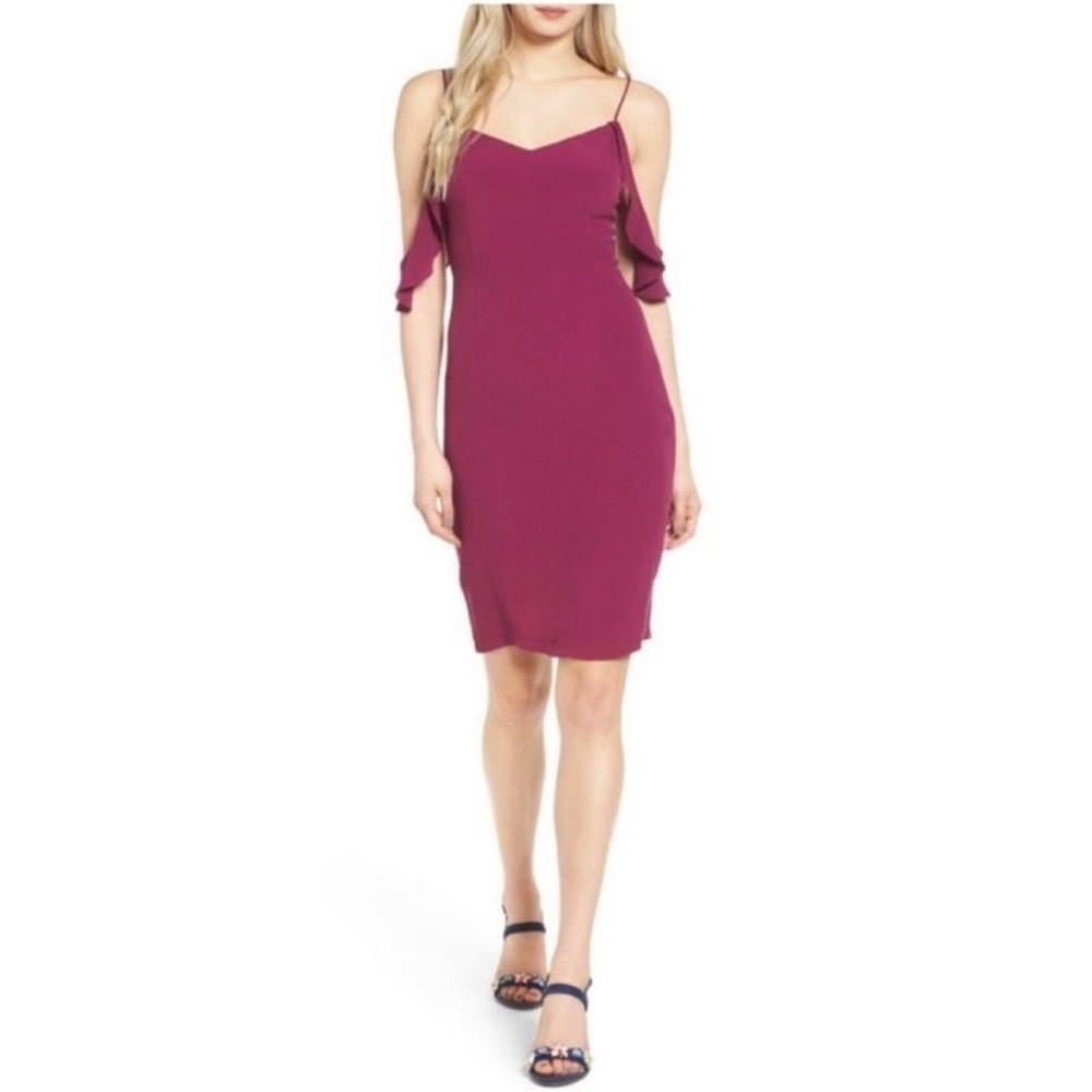 Astr The Label Midi-Dress Dark Purple